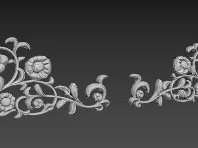 Corner Decor Flowers 3D model