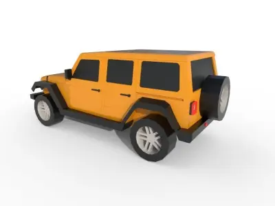 Jeep Wrangler 2017 -1943 poly - 7 Diffirent Colour Low-poly 3D model