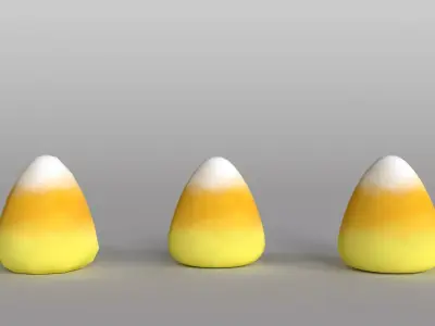 Candy Corn 3D Model for Halloween and Holiday Decorations Low-poly 3D model