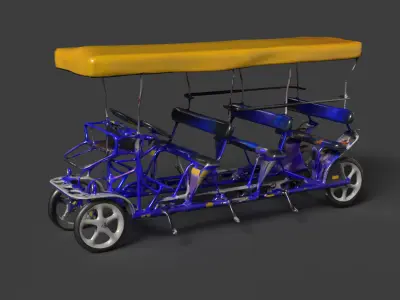 Blue surrey bike figure  Low-poly 3D model