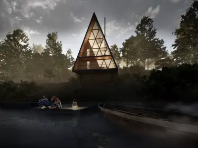 A-Frame Modern House 3D model