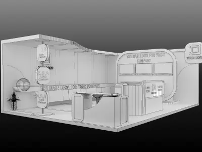 Booth Exhibition Stand a587b 3D model