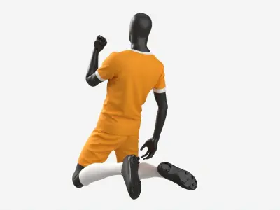 Male Mannequin in Soccer Uniform in Action 03 3D model