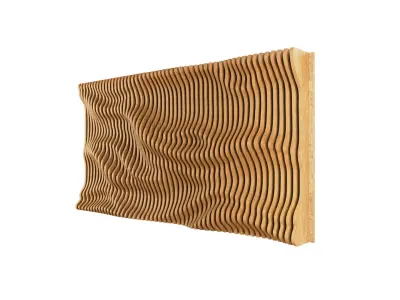 Parametric Wavy Wooden Wall Decor 28- wood cutting machines  3D model