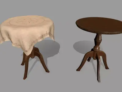 Table with cloth covering it Low-poly 3D model