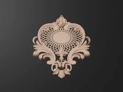 Flower Decor for wood carving 3D print model get