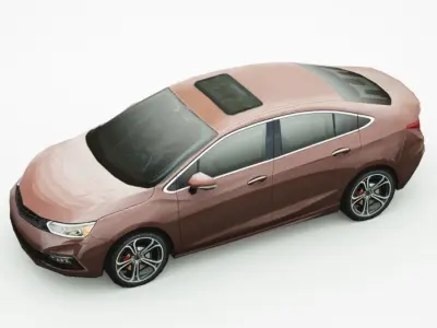 Generic Sedan v13 multi-colors Low-poly 3D model