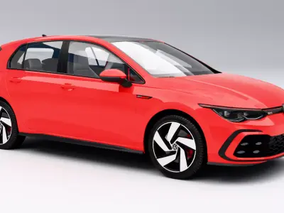 Volkswagen Golf GTI 2021 Low-poly 3D model