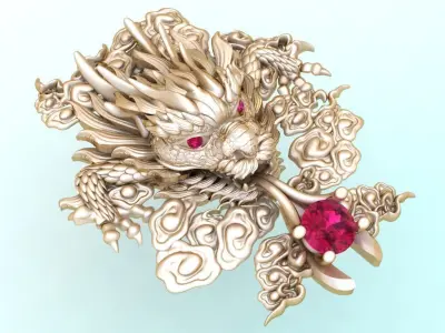 Dragon for jewelry - Dragon for pendant - N1006 3D print model