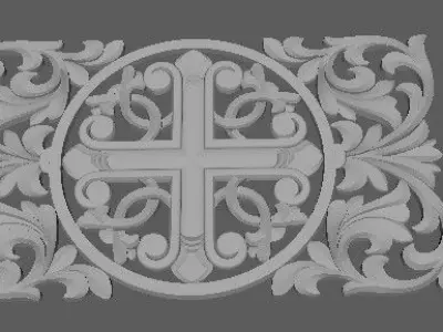 Central decor ornament for furniture 3D model 740