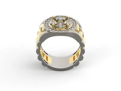 Luxury man Rolex design diamond ring model ror0004 3D print model