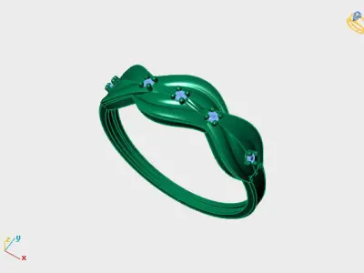Women Ring Diamond Stone STL 3DM Lightweight Printable 3D print model 60