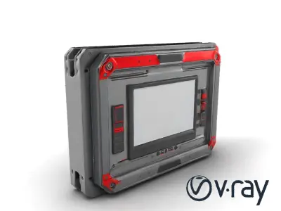 Futuristic Wall Frame with Modular Ports model pack Low-poly 3D model