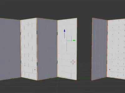 Japanese partition 3D Low-poly 3D model