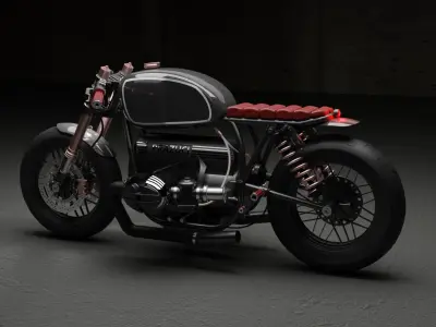 Custom Brat Motorcycle Low-poly 3D model
