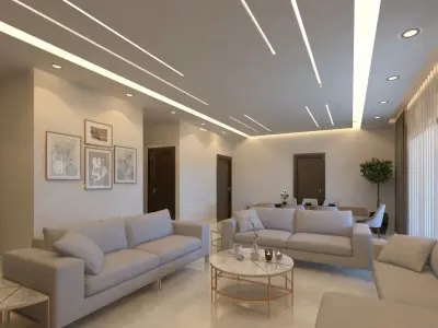 Modern apartment interior Scene 3D model Low-poly 3D model