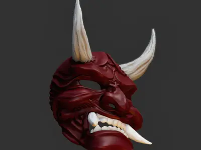 Hannya Samurai Oni Mask 5 Ver 03 3D print model