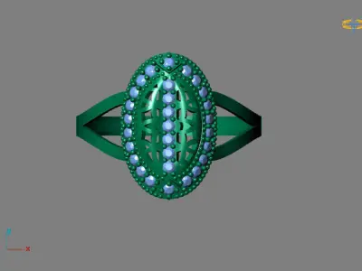 STL 3DM Women Ring Womens Ring Diamonds With Stone Model DP1404 3D print model