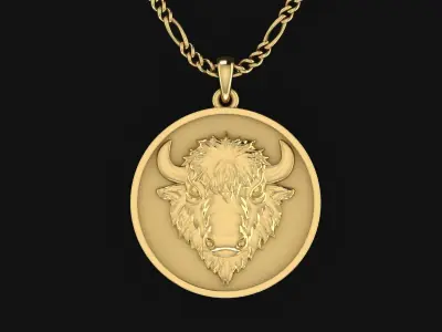 Buffalo Pendant 3D print model