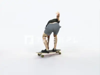 Flow 03C Riding a Skateboard Sports Man Low-poly 3D model