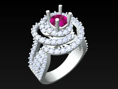 Diamond Ring - Womens Rings - N3679 3D print model