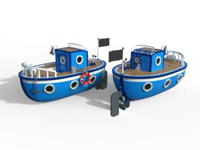 Cartoon Ship 3D model