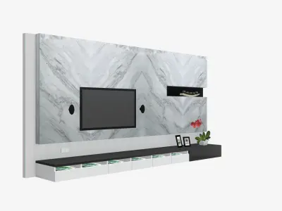 Deco TV Wall PBR 3D model