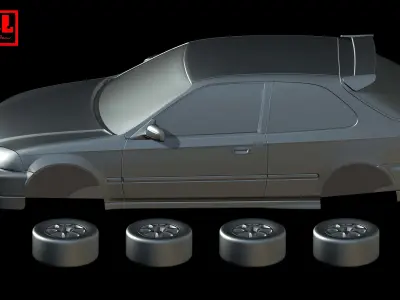 Honda Civic Type R 1st Gen EK9 1997-2000 3D print model