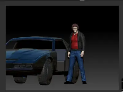 KITT MICHAEL KNIGHT KNIGHT SITTING POSE RIDER CAR MINIATURE 3D print model