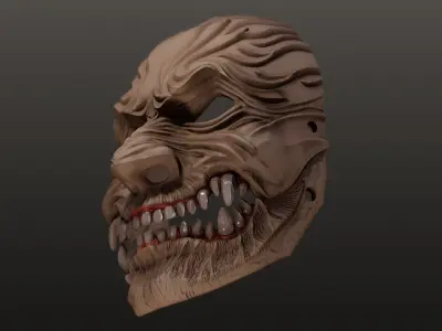 Oni Mask 18 Demon Full Face 3D print model