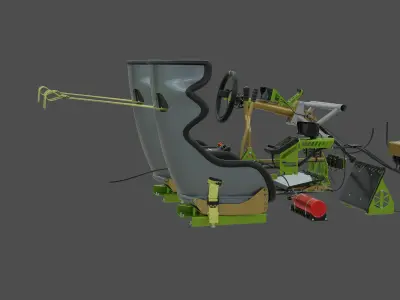 Highpoly Rally car interior parts 3D model