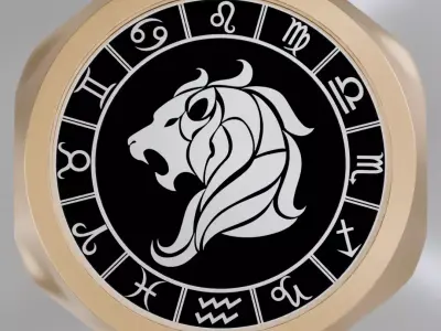 Leo zodiak symbol ring 3D model for 3D printing 3D print model