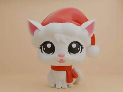 Christmas cat 91 3D print model