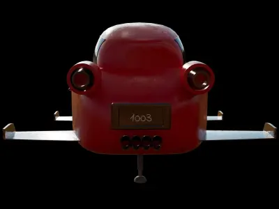 Retro Style Futuristic Car 3D model