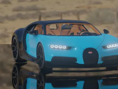 Bugatti Chiron - Photorealistic Low-poly 3D model