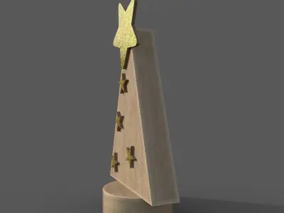 Christmas tree decor with stars Low-poly 3D model