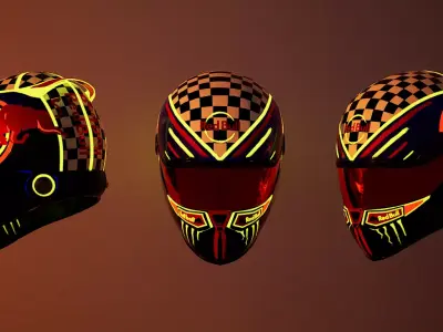 Redbull F1 Helmet 3D model