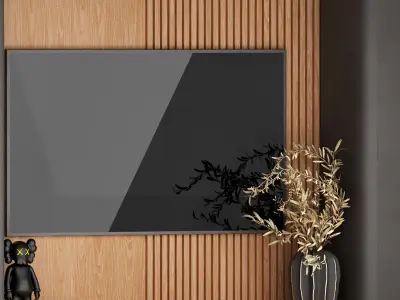 tv wall with modern and minimalist style 3D model