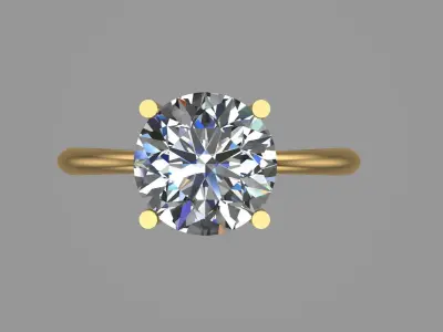 Diamond classic Ring solitaire to print  3 Sizes 3D print model
