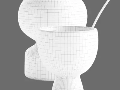 Decor vases with dried flowers Set 85 3D model