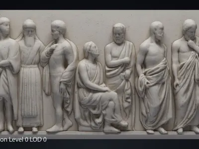 Bas Relief df4 Low-poly 3D model