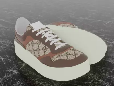 GUCCI GG 3D SHOES - BROWN SNEAKER 3D model