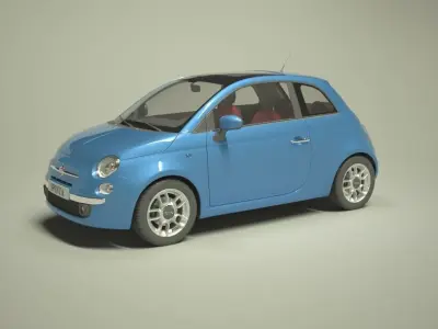 Fiat Car Low-poly 3D model