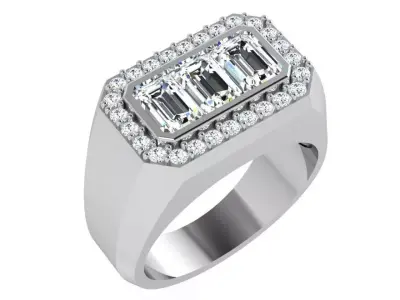 Emerald Diamond Band 4350 3D print model