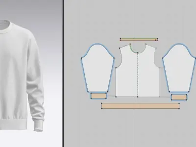 Mens Sweatshirt 3D Model 3D model