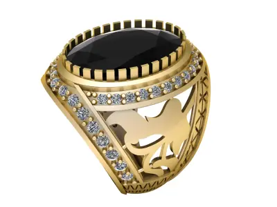 LUXURY BLACK CRYSTAL RING 3D PRINTABLE MODEL 3D print model