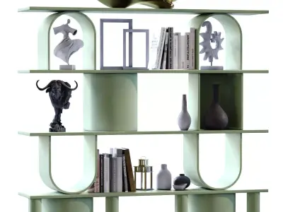 Modern shelf and rack set 776 Low-poly 3D model