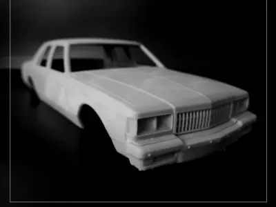 STL printable RC car  Chevrolet Caprice Classic scale 3D model 3D print model