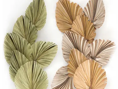 Wall panel made of dry palm leaves 226 3D model
