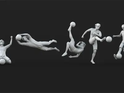25 Soccer player figure 3D model